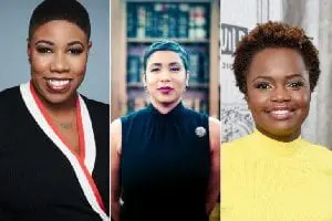 From (L to R) Symone Sanders, Ashley Etienne and Karen Jean-Pierre