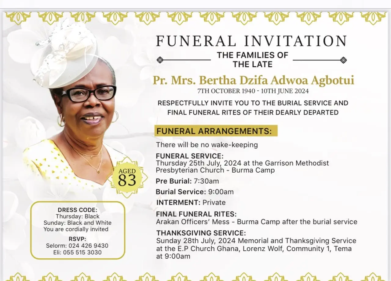Mrs. Berta Dzifa Agbotui : A Life of Love, Legacy, and Devotion