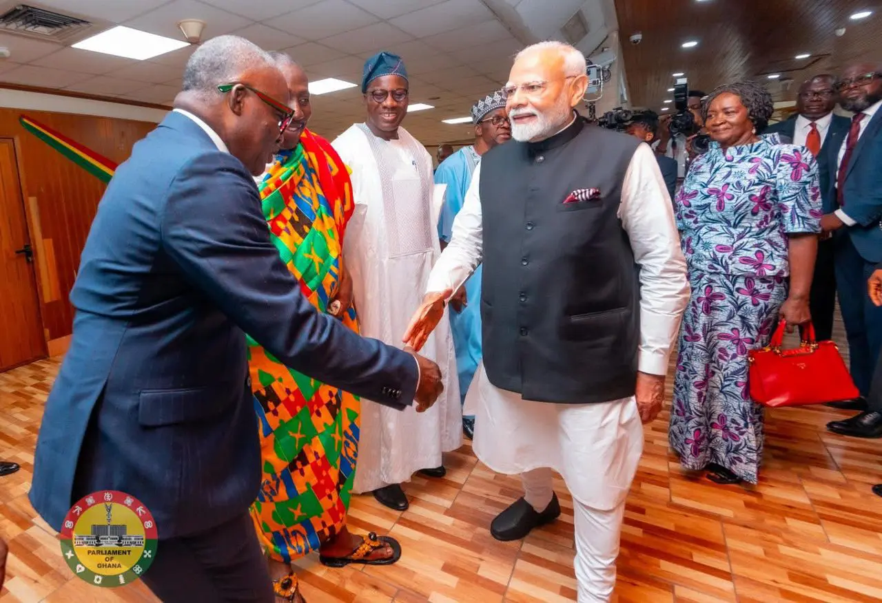 Indian Prime Minister Narendra Modi Visits Ghanaian Parliament